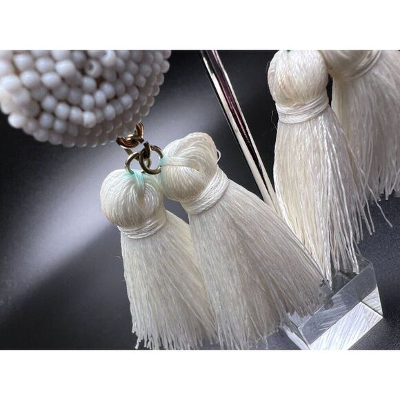 BaubleBar White Fringe Earrings - Picture 6 of 6